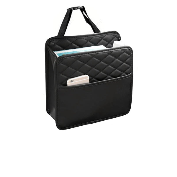 Premium leather multifunctional car seat storage organizer, universal fit for most car models. Keep your car neat with this durable and stylish leather car organizer for trash and essentials. 🚗👜