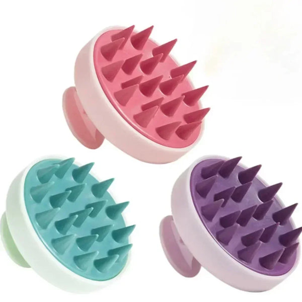 Silicone scalp massager shampoo brush for hair washing and dandruff relief