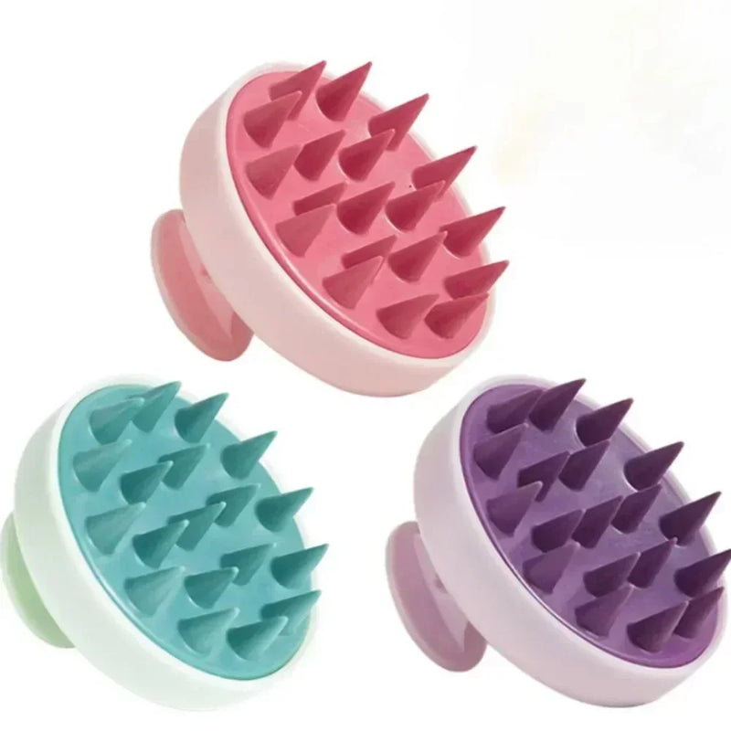 Silicone scalp massager shampoo brush for hair washing and dandruff relief
