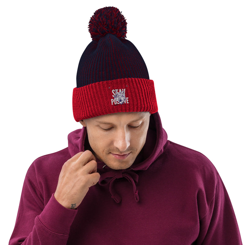 Pom-Pom Beanie - Soft and Cozy Knit Ribbed Design