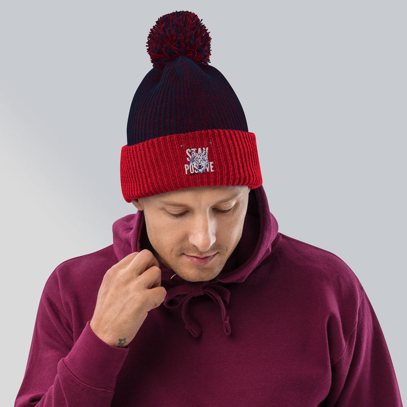Pom-Pom Beanie - Soft and Cozy Knit Ribbed Design