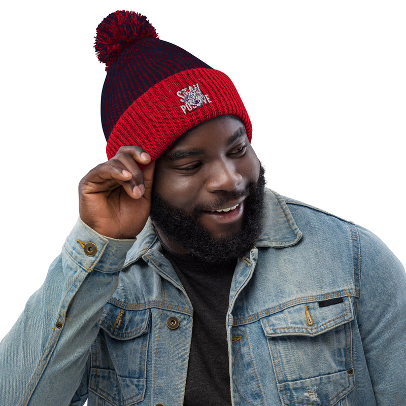 Pom-Pom Beanie - Soft and Cozy Knit Ribbed Design