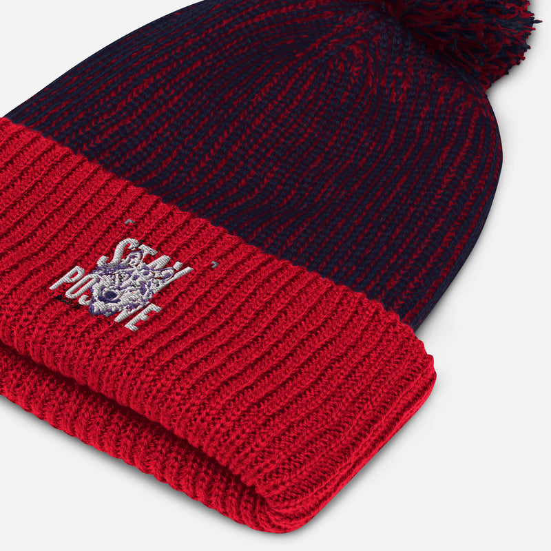 Pom-Pom Beanie - Soft and Cozy Knit Ribbed Design