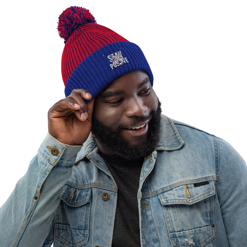 Pom-Pom Beanie - Soft and Cozy Knit Ribbed Design