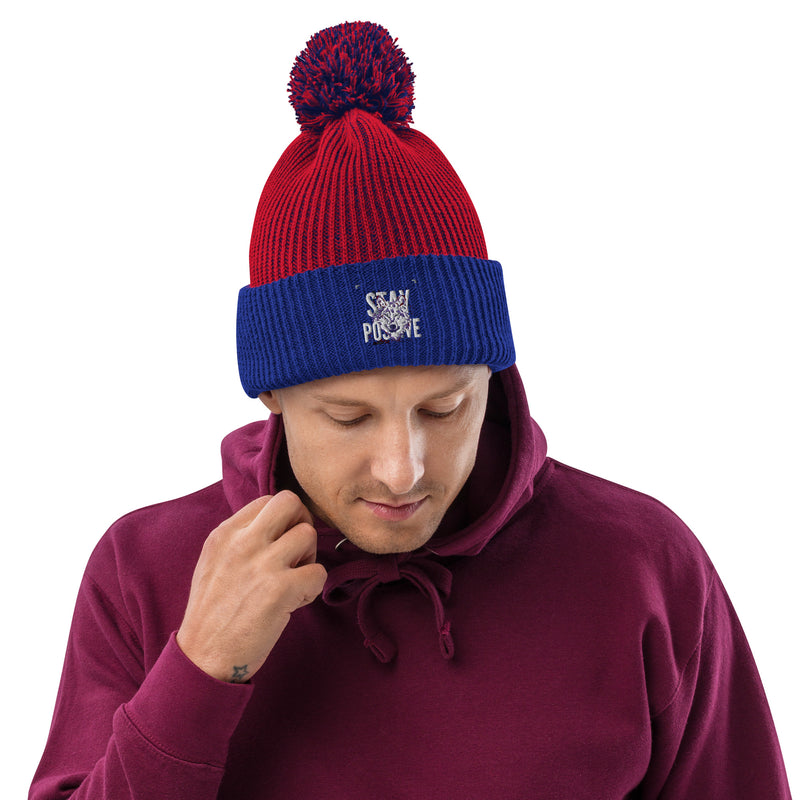 Pom-Pom Beanie - Soft and Cozy Knit Ribbed Design