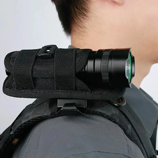 Tactical 360° Rotating Flashlight Holster for Belt – Durable Torch Pouch for Hunting, Survival, and Outdoor Use