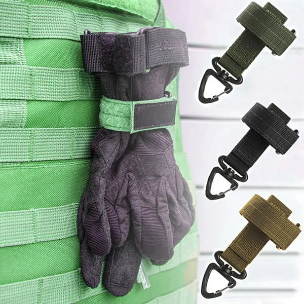 Tactical glove clip holder for outdoor, camping, work safety and climbing gear