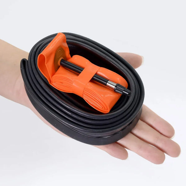 hinkRider 28g Ultralight Bike Inner Tube for 700x18/25/28/32 road bicycle tires with TPU material and 65mm French valve.