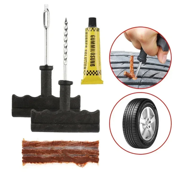 5-50Pc Tubeless Tire Repair Kit with rubber strips for car, motorcycle, truck and off-road tire puncture repair