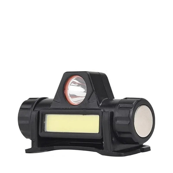 Ultra Bright Rechargeable COB LED Headlamp with USB charging, magnetic base, and waterproof design for outdoor fishing and camping