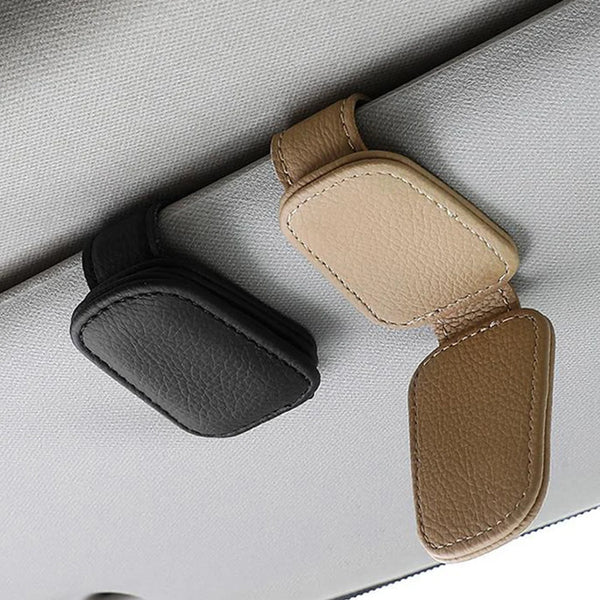 Universal car visor sunglasses holder with card, ticket, and pen organizer clip – fits all car sun visors