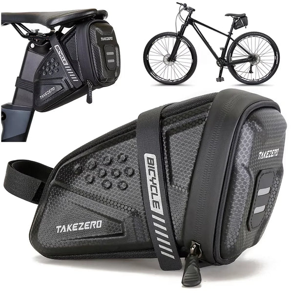Waterproof MTB bicycle saddle bag attached under bike seat for tool storage