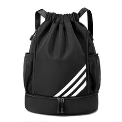 Waterproof sports basketball backpack for travel, hiking, and outdoor fitness with basketball pouch and ergonomic straps.