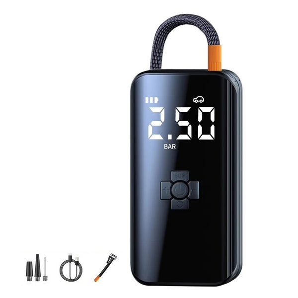 Wireless Car Air Compressor Tire Inflator Pump for Car, Motorcycle, Bicycle & Boat - Portable, Rechargeable Tire Pump for Fast Inflation.