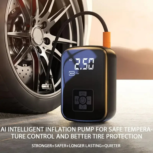 Wireless Car Air Compressor Tire Inflator Pump for Car, Motorcycle, Bicycle & Boat - Portable, Rechargeable Tire Pump for Fast Inflation.