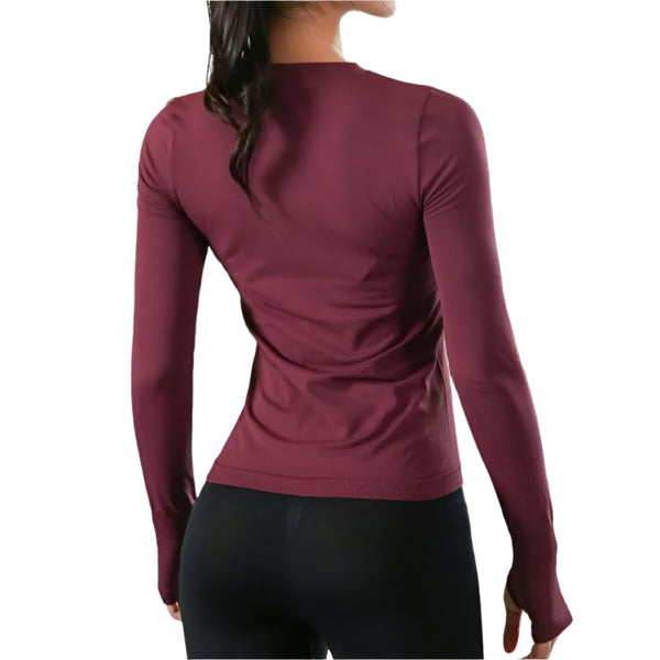 Women’s Long Sleeve Yoga Shirt – Breathable Quick Dry Gym & Running Fitness Top