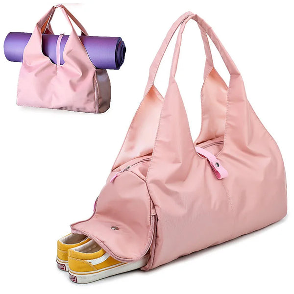Waterproof nylon yoga mat gym bag for women and men – travel fitness handbag, sac de sport, and sporttas with compartments.